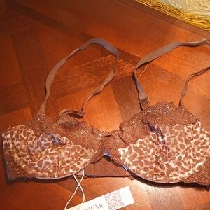 Adore Me Brown Leopard Lace Underwire Bra